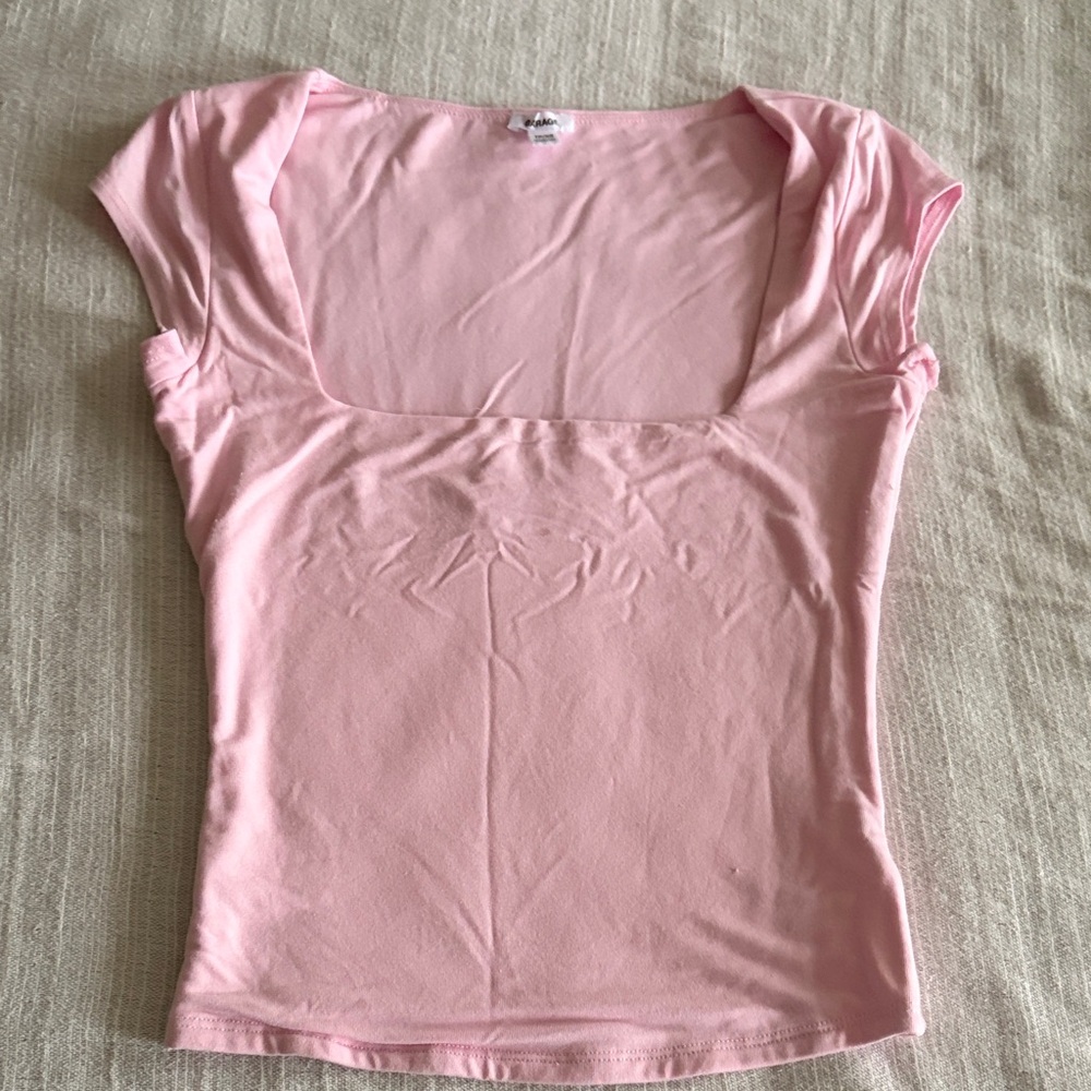 Garage Light Pink Square Neck Tee💋 XS
